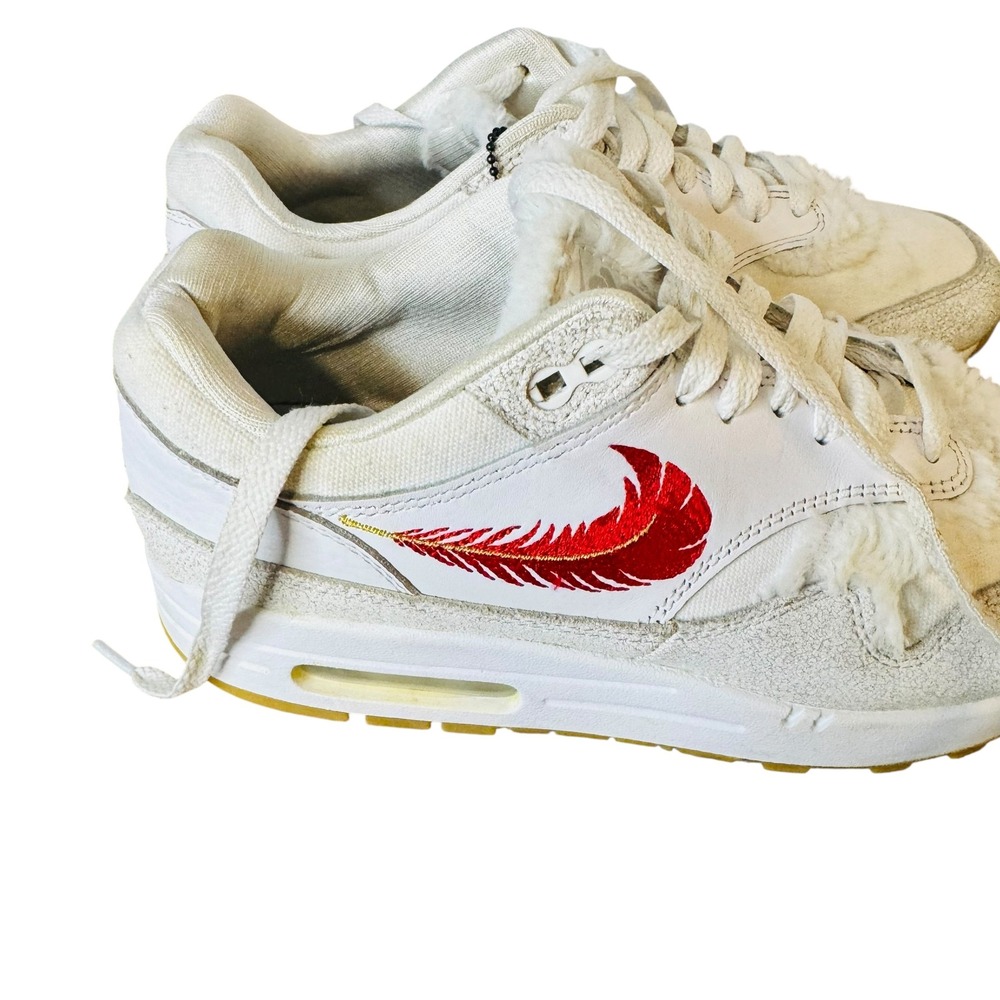 Nike Air Max 1 Coast Sail White Red Feather Swoosh Mens 8 Sneaker FJ4735-100 - Picture 12 of 12
